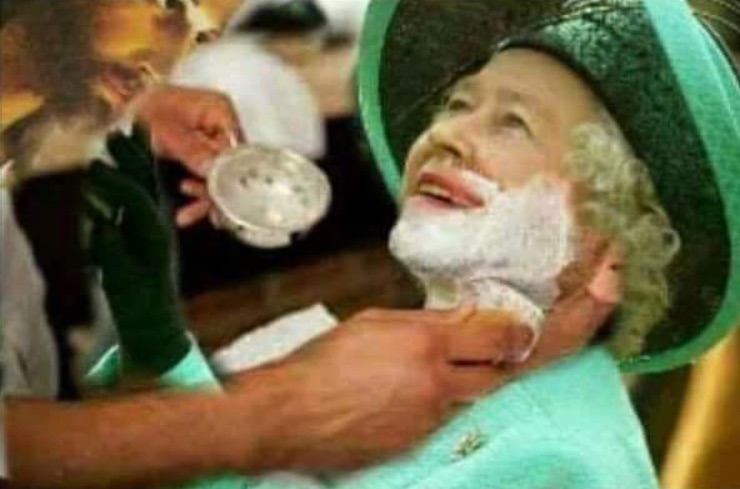 Queen Elizabeth gets a shave