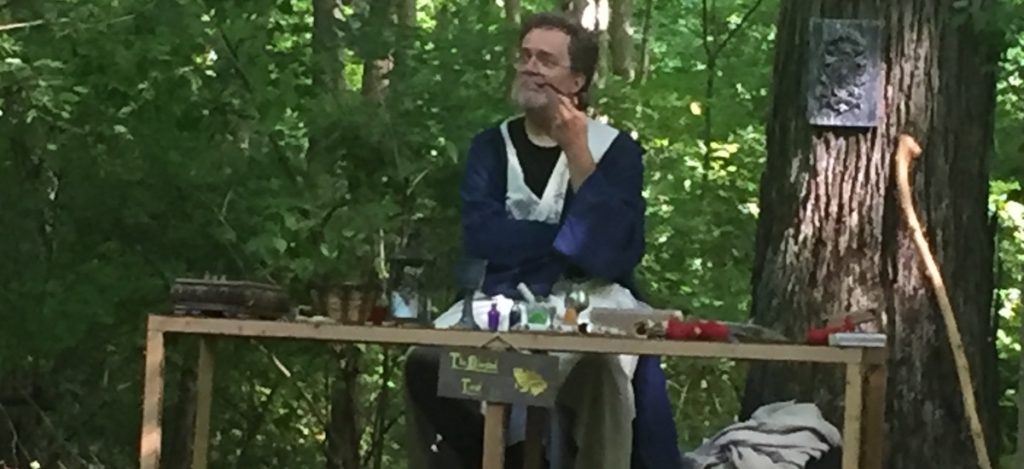 Wizard in the woods thinking